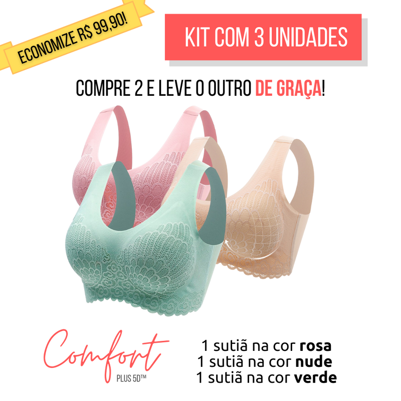 KIT 3 Unidades Sutiã Comfort Plus 5D™ - HSPX Magazine