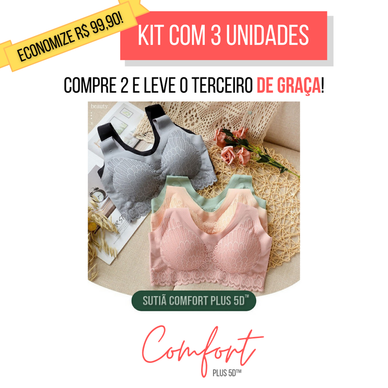 KIT 3 Unidades Sutiã Comfort Plus 5D™ - HSPX Magazine