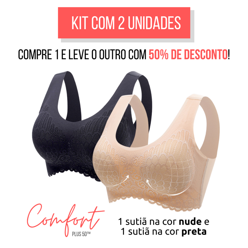 Kit 3 Unidades - Sutiã Confort Plus™ 5D - HSPX Magazine