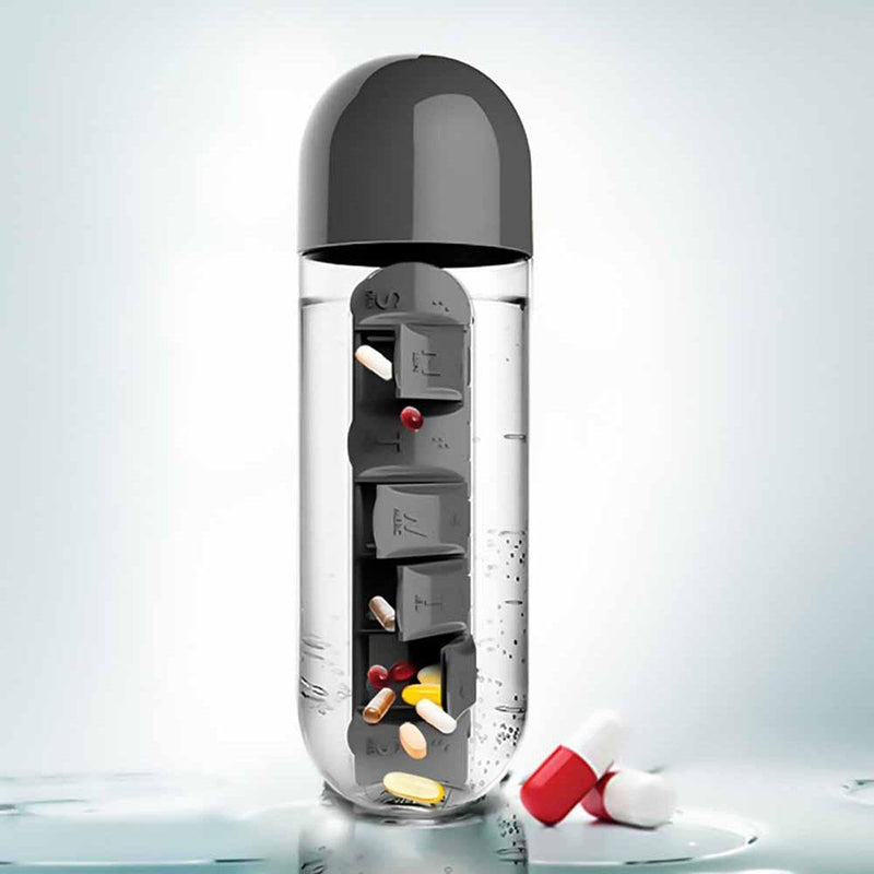 Garrafa de água com porta comprimidos - Pill Bottle 3 EM 1 (EXCLUSIVA!) - HSPX Magazine