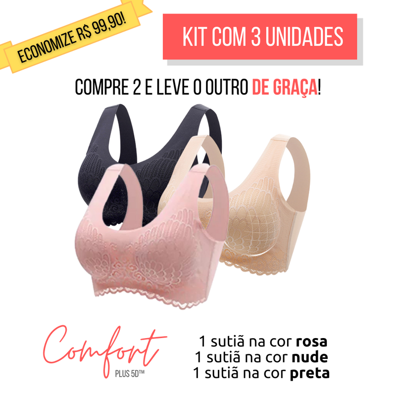 KIT 3 Unidades Sutiã Comfort Plus 5D™ - HSPX Magazine