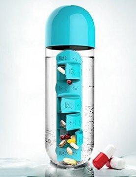 Garrafa de água com porta comprimidos - Pill Bottle 3 EM 1 (EXCLUSIVA!) - HSPX Magazine