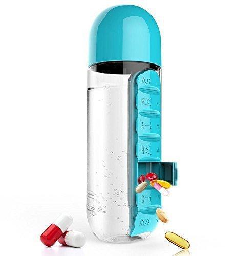 Garrafa de água com porta comprimidos - Pill Bottle 3 EM 1 (EXCLUSIVA!) - HSPX Magazine