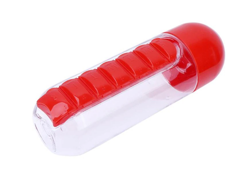 Garrafa de água com porta comprimidos - Pill Bottle 3 EM 1 (EXCLUSIVA!) - HSPX Magazine