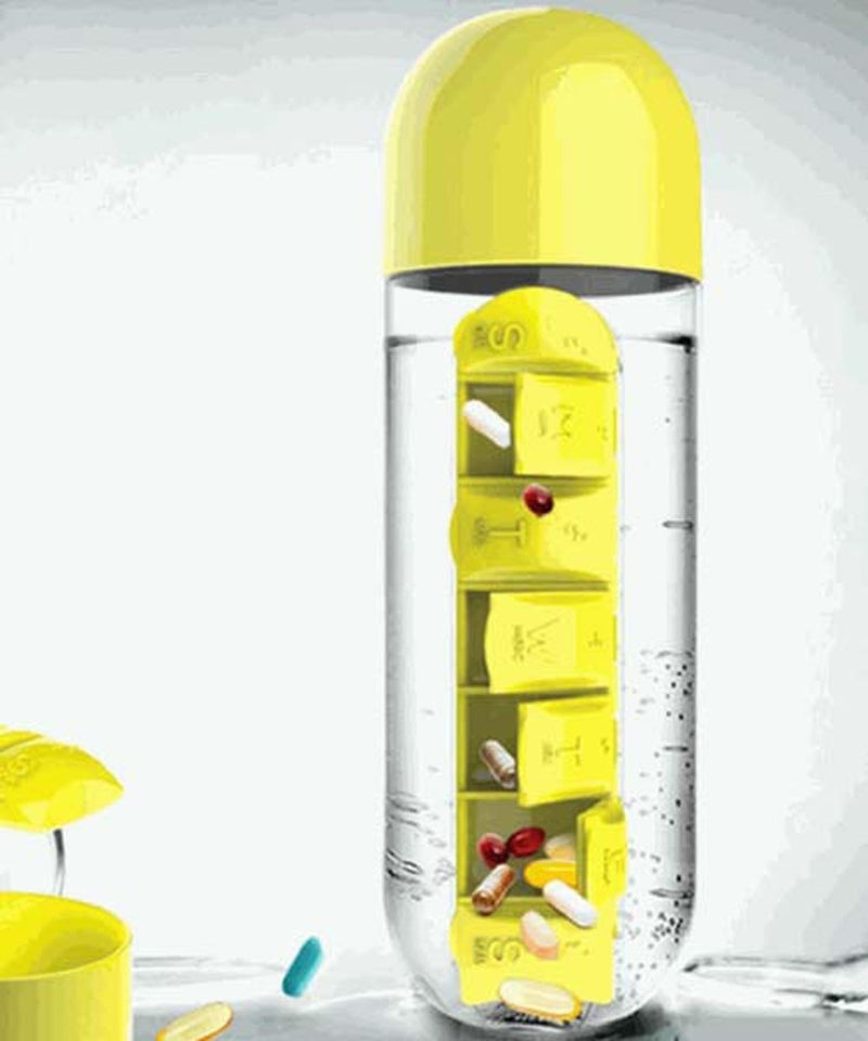 Garrafa de água com porta comprimidos - Pill Bottle 3 EM 1 (EXCLUSIVA!) - HSPX Magazine