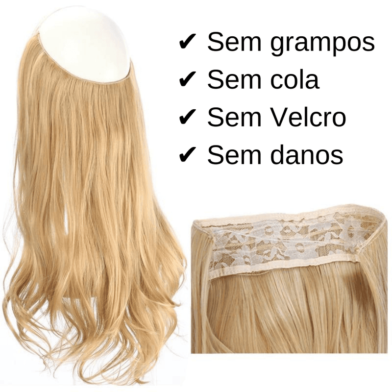 Aplique de Cabelo Mágico Secret Extension - Discreto e Invisível 45 cm - Magazine Variedades