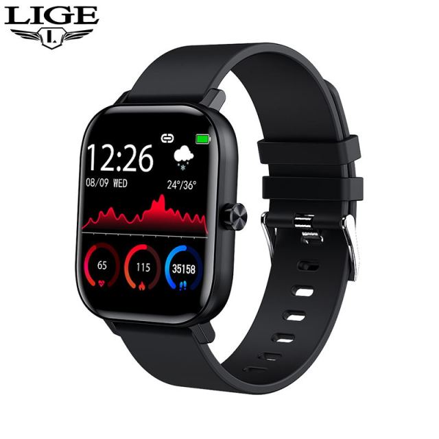 Lançamento 2021 Relógio LIGE Completo Bluetooth Ligação Mensagens SmartWatch Tela Cheia Fitness - PEPE ATACADISTA