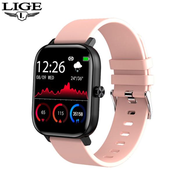 Lançamento 2021 Relógio LIGE Completo Bluetooth Ligação Mensagens SmartWatch Tela Cheia Fitness - PEPE ATACADISTA